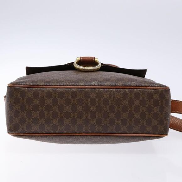 CELINE Macadam Canvas Shoulder Bag Pvc Brown Gold - Picture 9 of 12